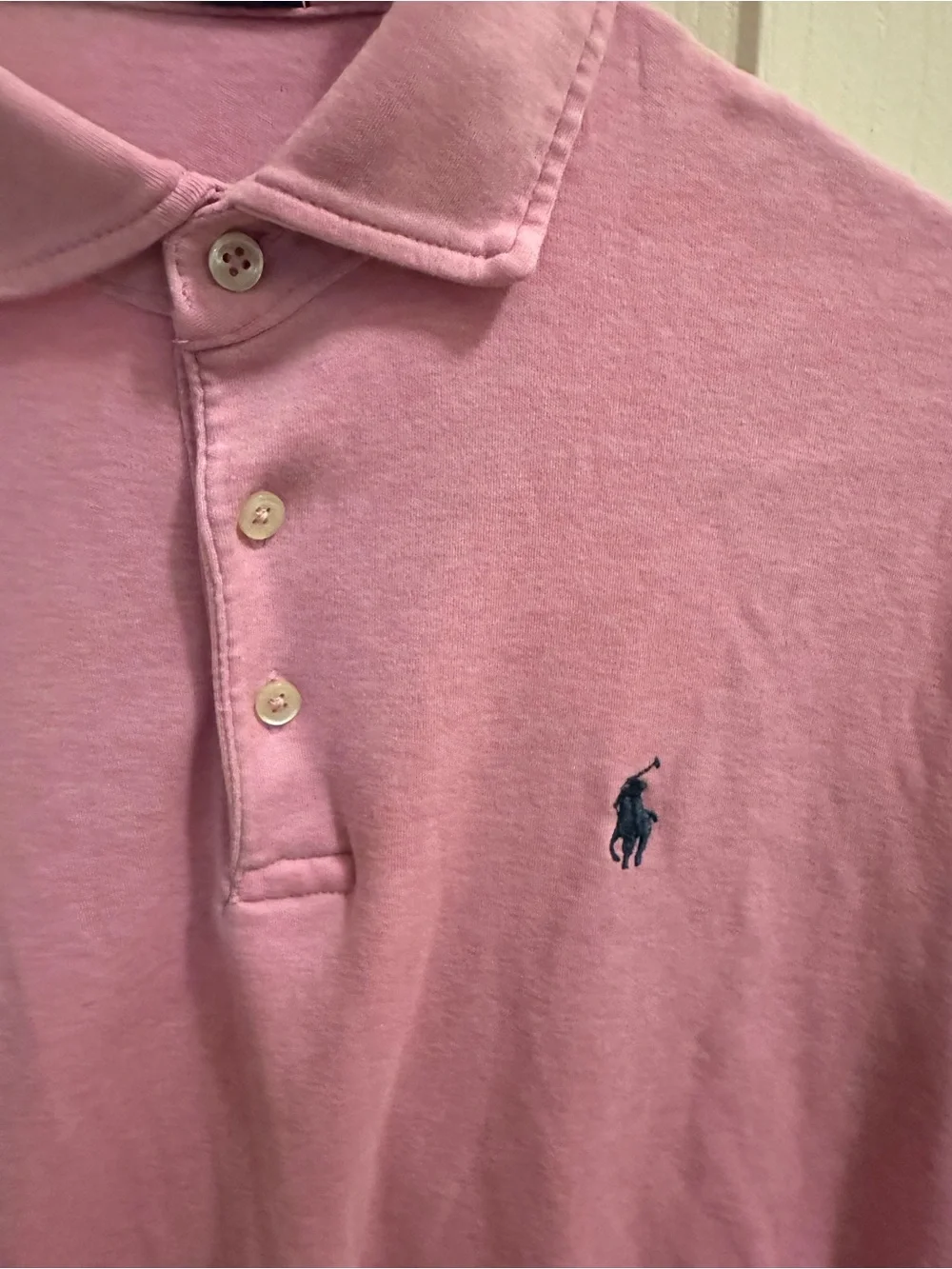 Ralph Lauren Pink Polo Shirt with Navy Pony